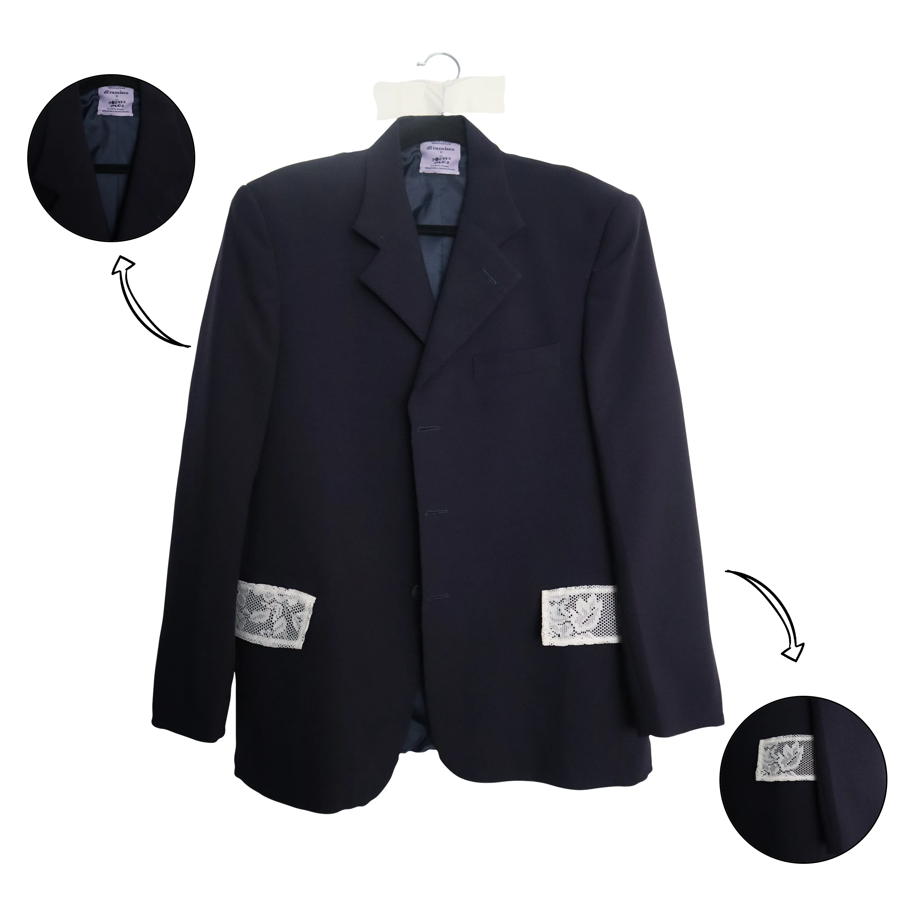 Upcycled Blazer w/ Lace - Image 9